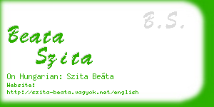 beata szita business card